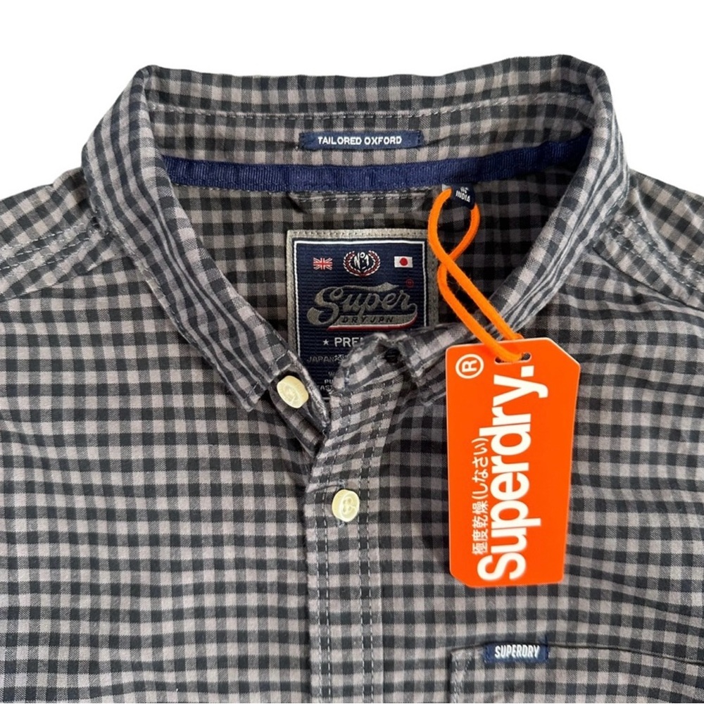 Superdry Checkered Shirt - Black and Grey